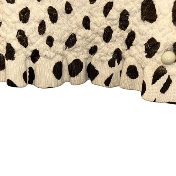 Leggiadro Italy FANTASTIC cream black spotted animal leopard top S - Picture 3 of 7